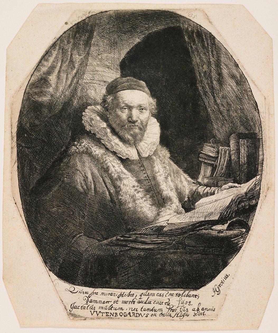 Jan Uytenbogaert, predikant blant remonstrantene av Rembrandt van Rijn