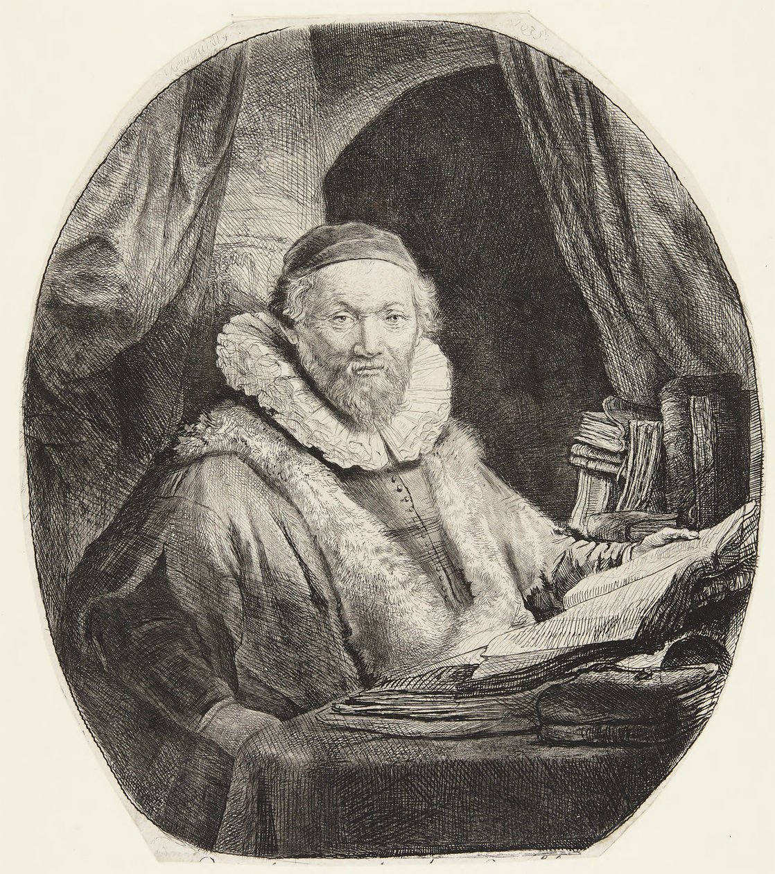 Jan Uytenbogaert, predikant blant remonstrantene av Rembrandt van Rijn