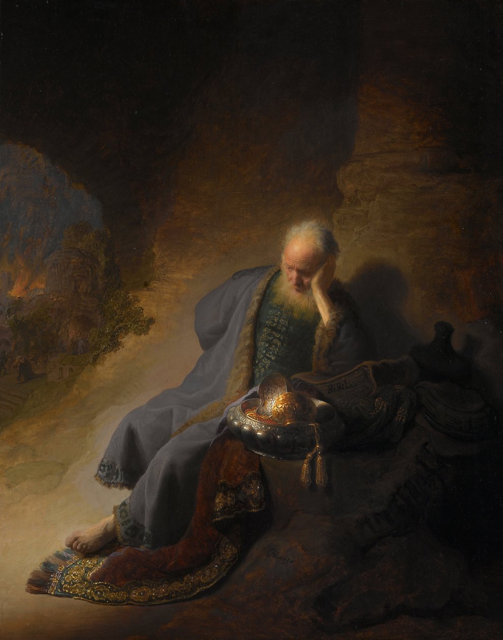 Jeremia beklager ødeleggelsen av Jerusalem, 1630 av Rembrandt van Rijn