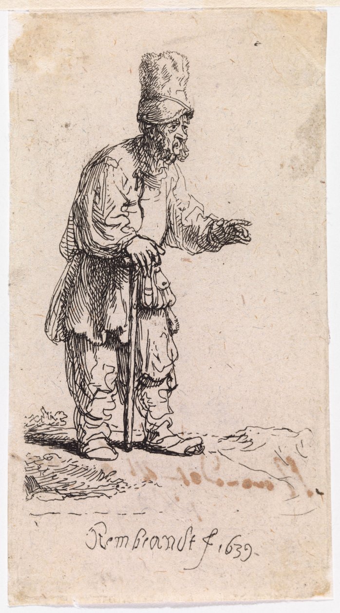 En jøde med høyprofilert cap av Rembrandt van Rijn