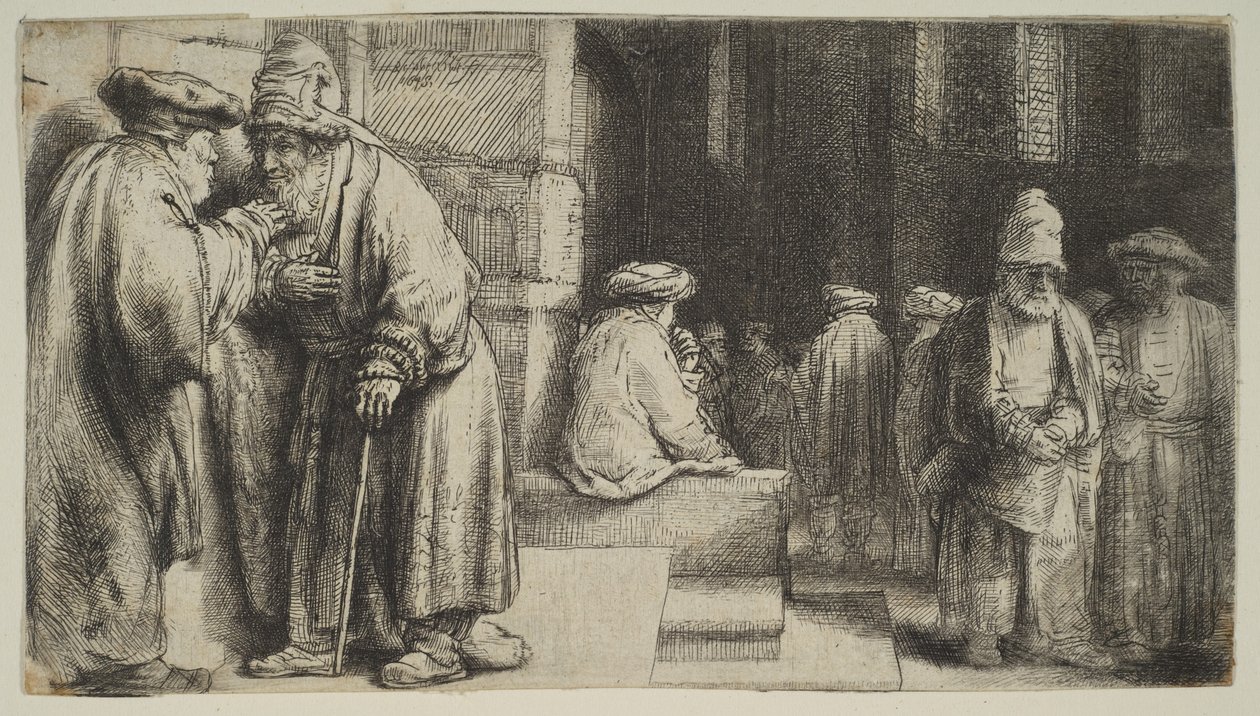 Jøder i en synagoge, 1648. av Rembrandt van Rijn