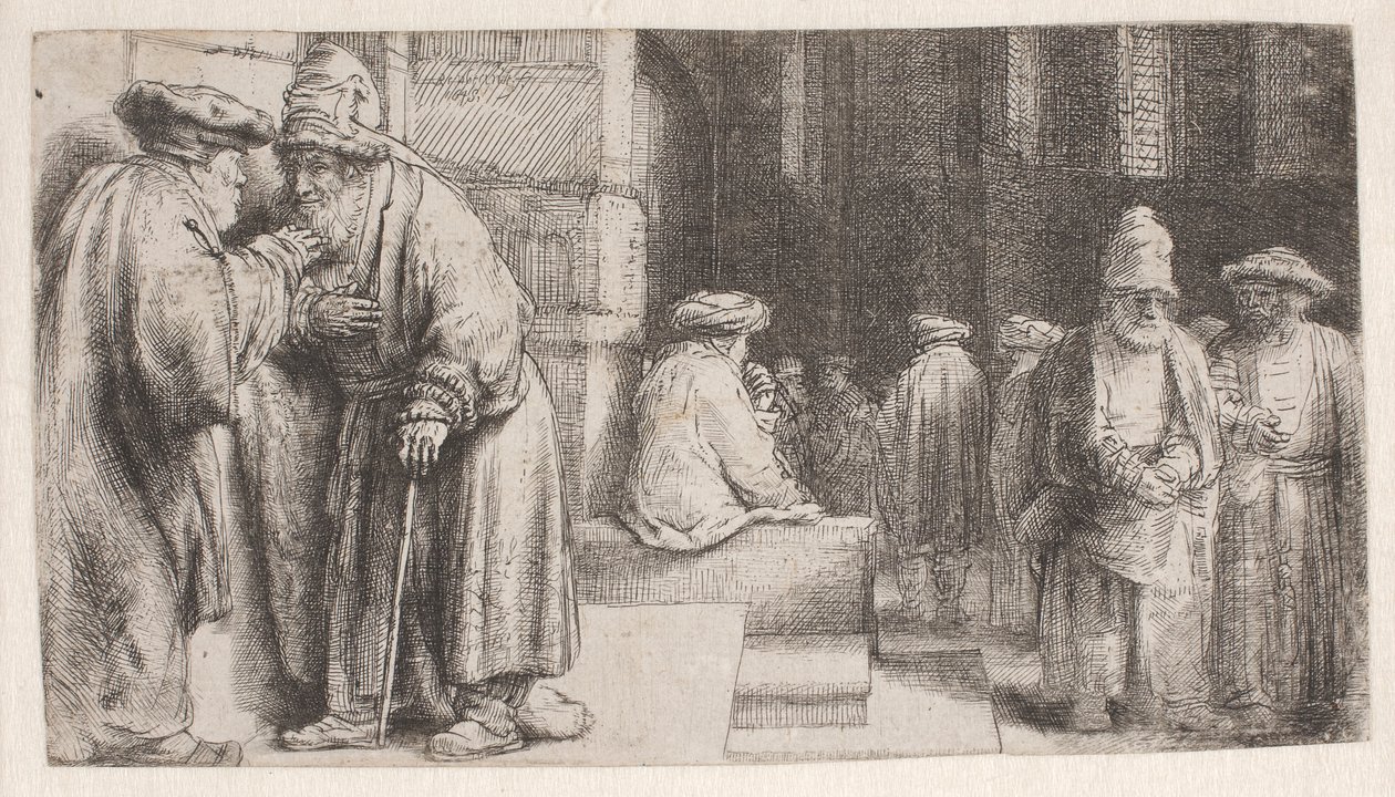Jøder i synagogen av Rembrandt van Rijn