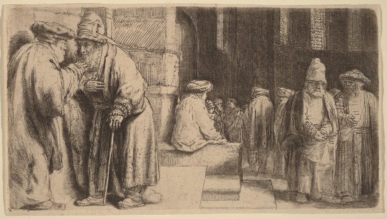 Jøder i synagogen av Rembrandt van Rijn