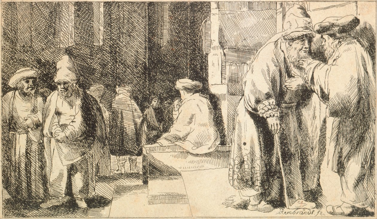 Jøder i synagogen av Rembrandt van Rijn
