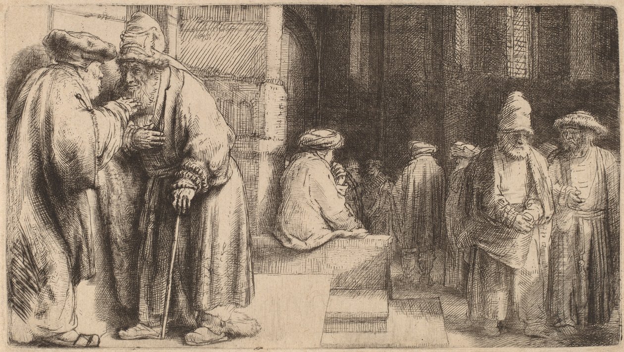 Jøder i synagogen, 1648 av Rembrandt van Rijn