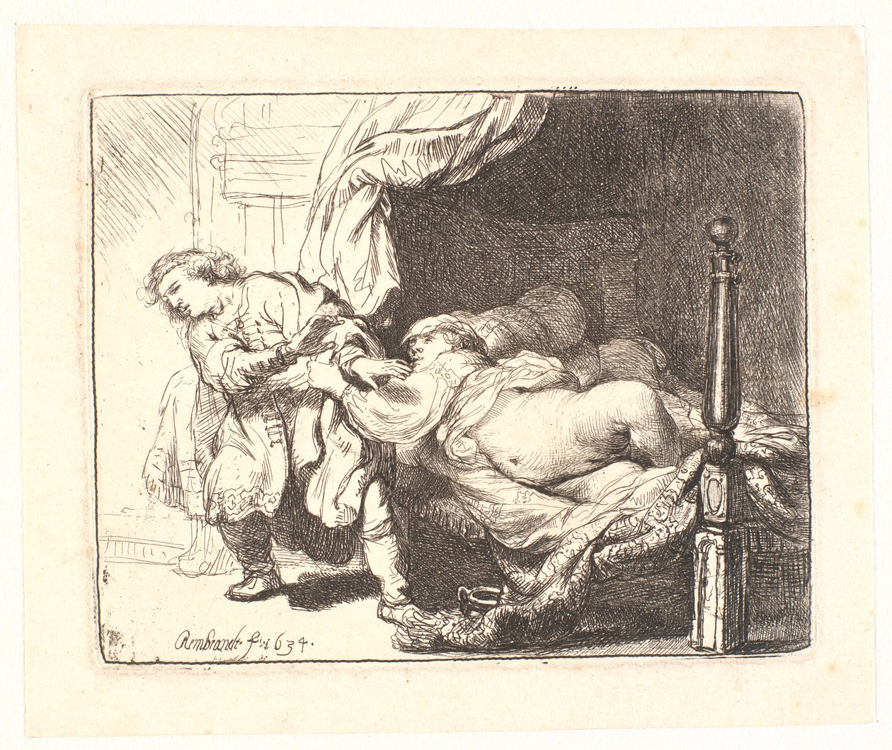 Josef og Potifars kone av Rembrandt van Rijn