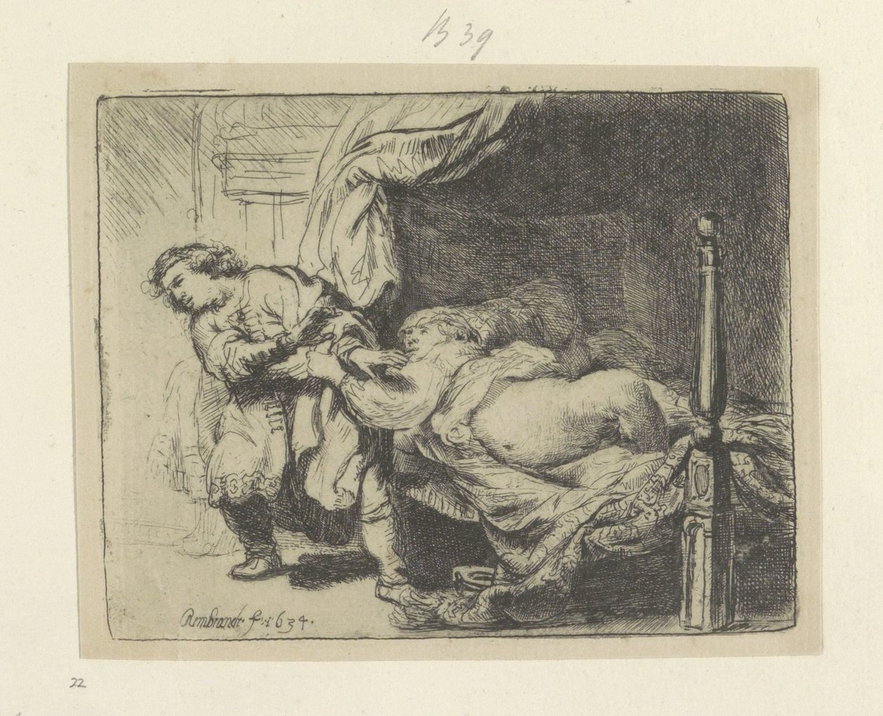 Jozef en de vrouw van Potifar Samling av åttifem originaltrykk (serietittel) av Rembrandt van Rijn