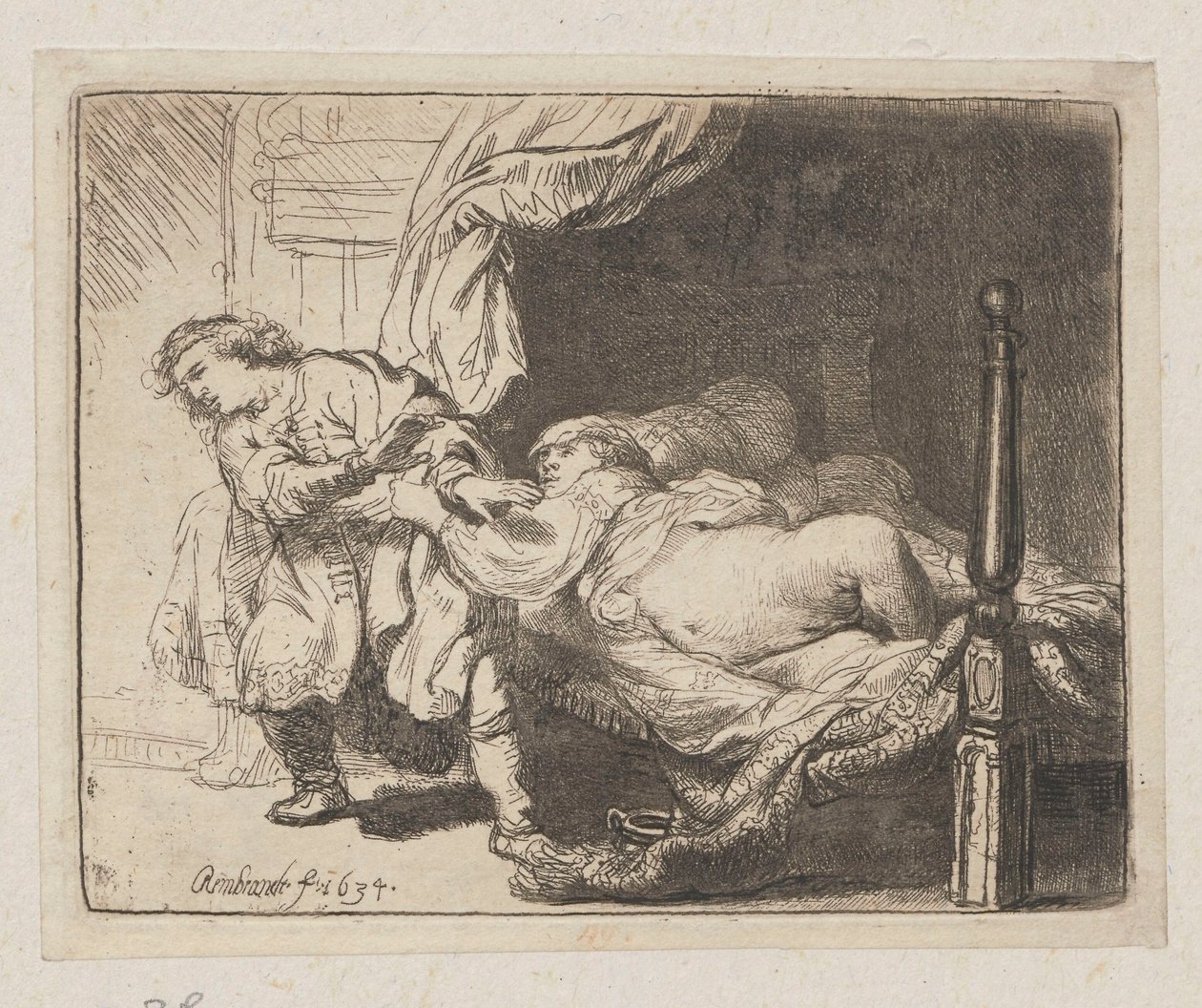 Josef og Potifars kone av Rembrandt van Rijn