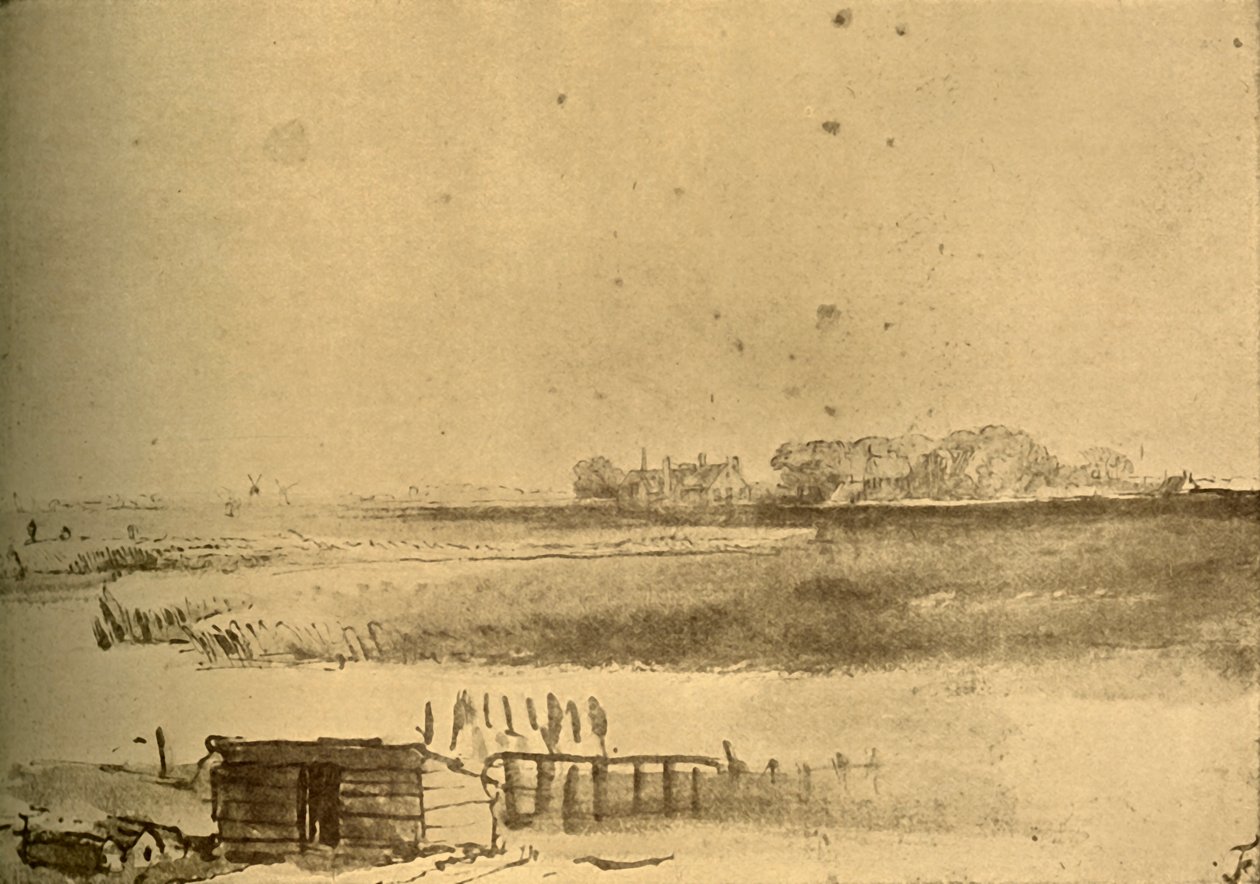 Landskapstegning, c1630-16160, 1908. av Rembrandt van Rijn