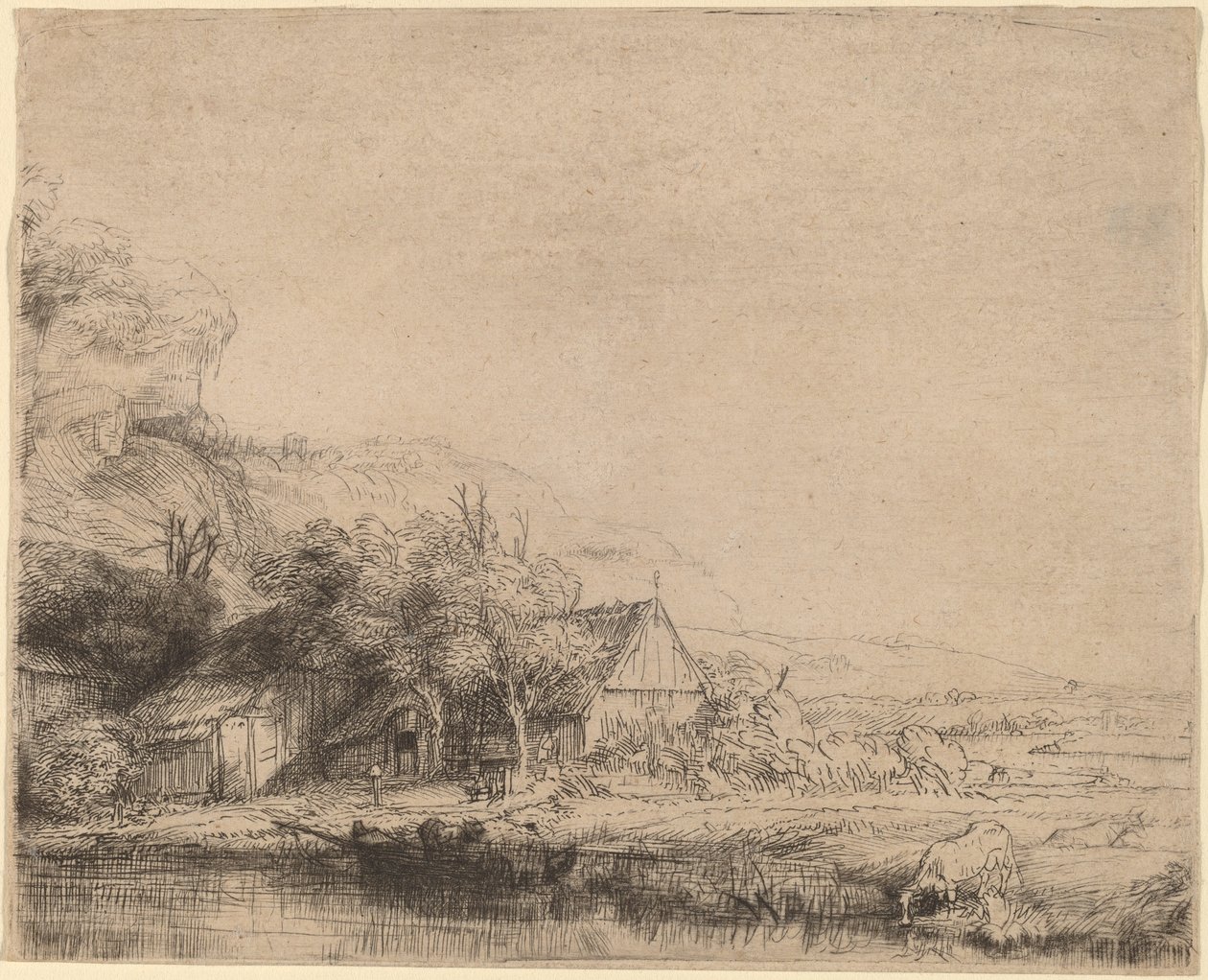 Landskap med en ku av Rembrandt van Rijn