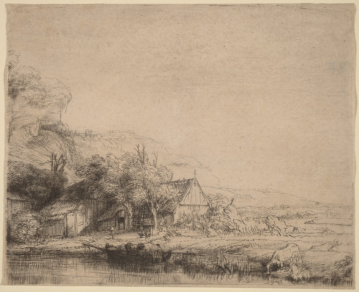Landskap med en ku av Rembrandt van Rijn