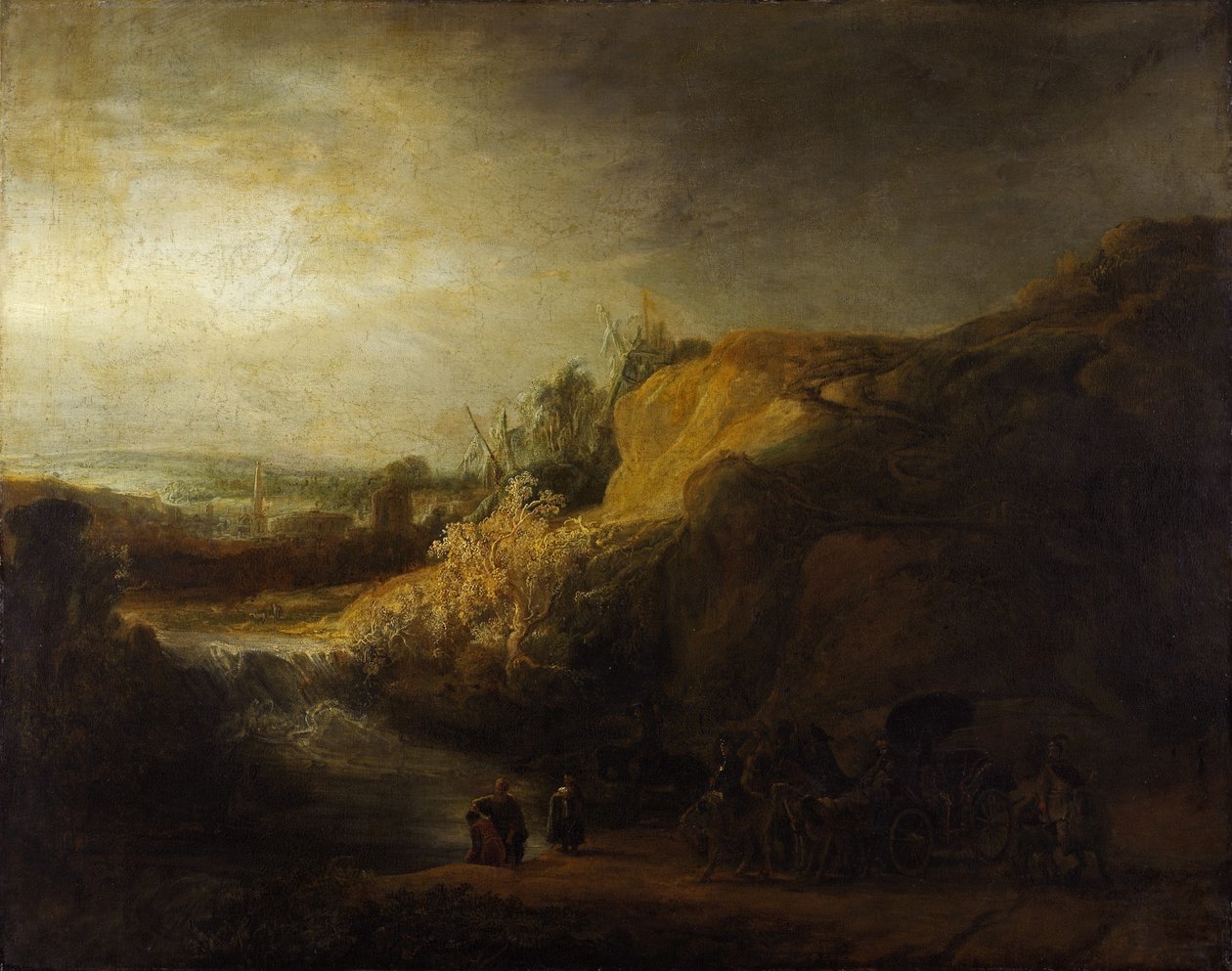 Landskap med dåp av evnukken av Rembrandt van Rijn