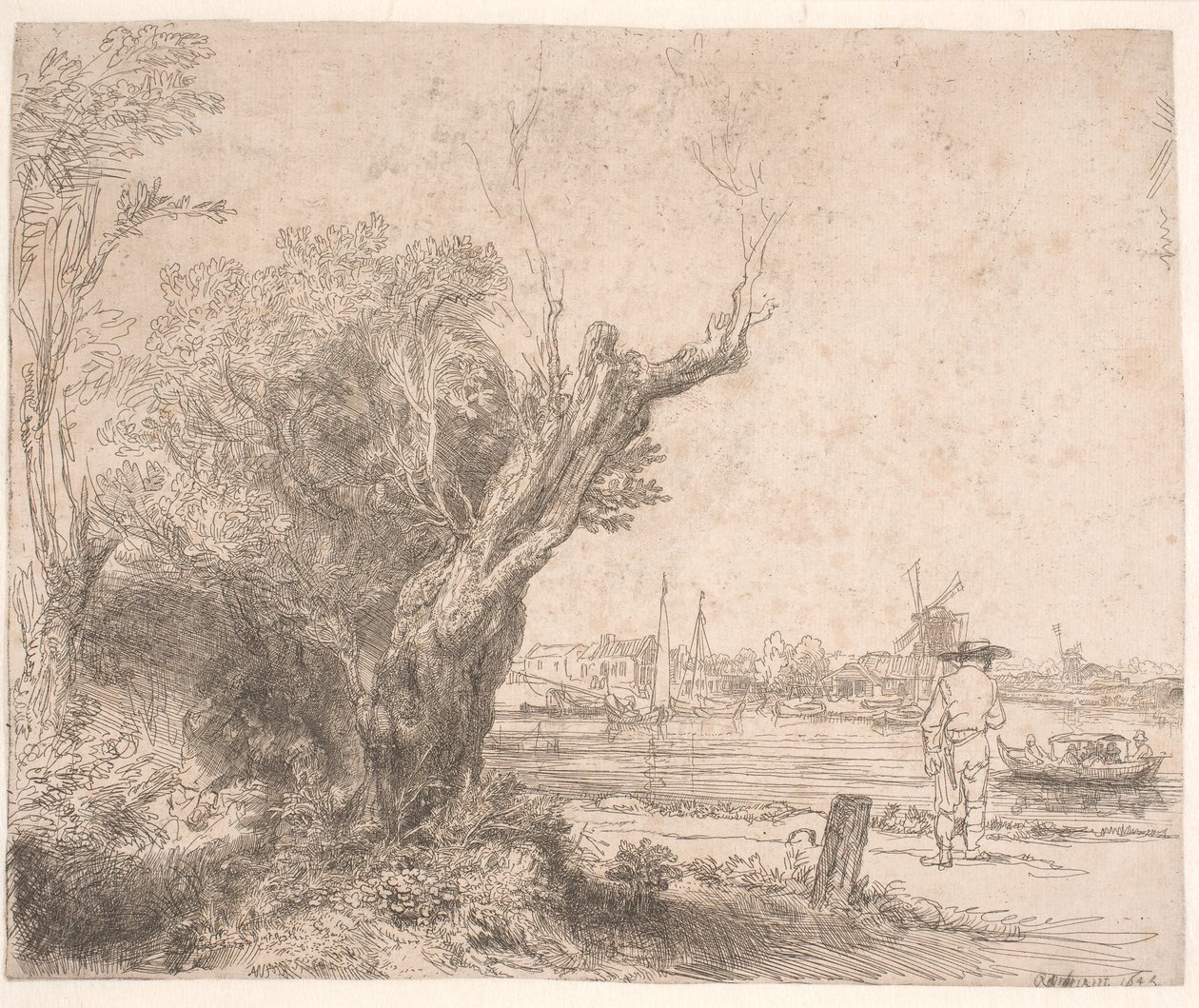 Landskap. "Gjenvalget" av Rembrandt van Rijn