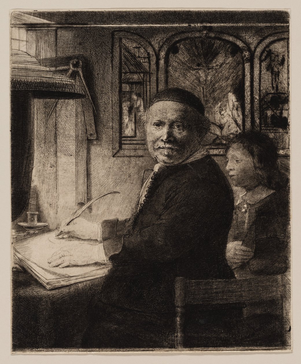 Lieven Willemsz van Coppenol, forfattermester: The Smaller Plate av Rembrandt van Rijn