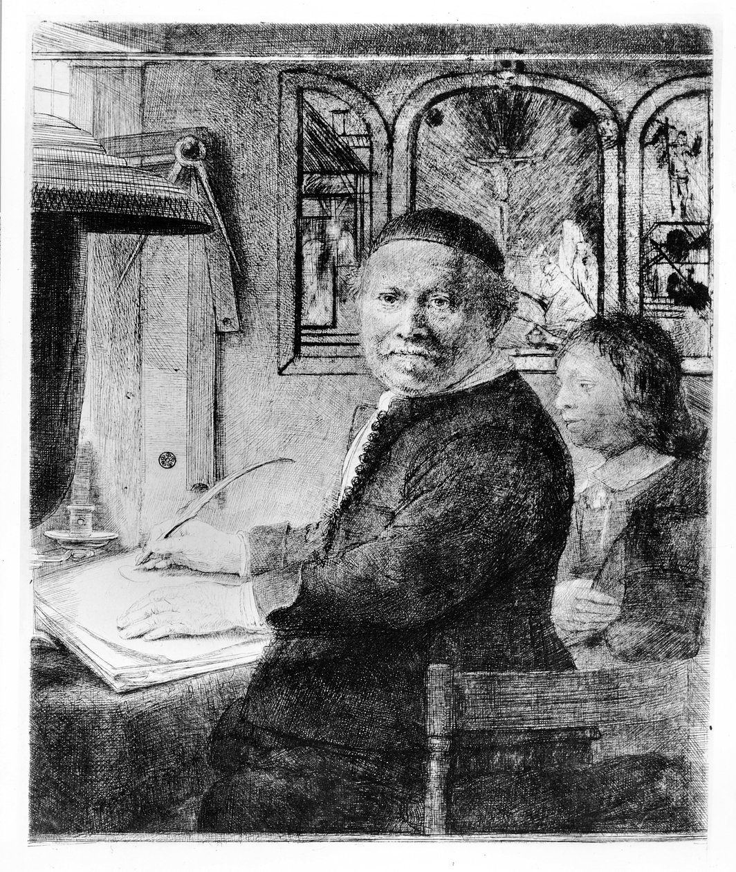 Lieven Willemsz van Coppenol, ca. 1658 (radering) av Rembrandt van Rijn