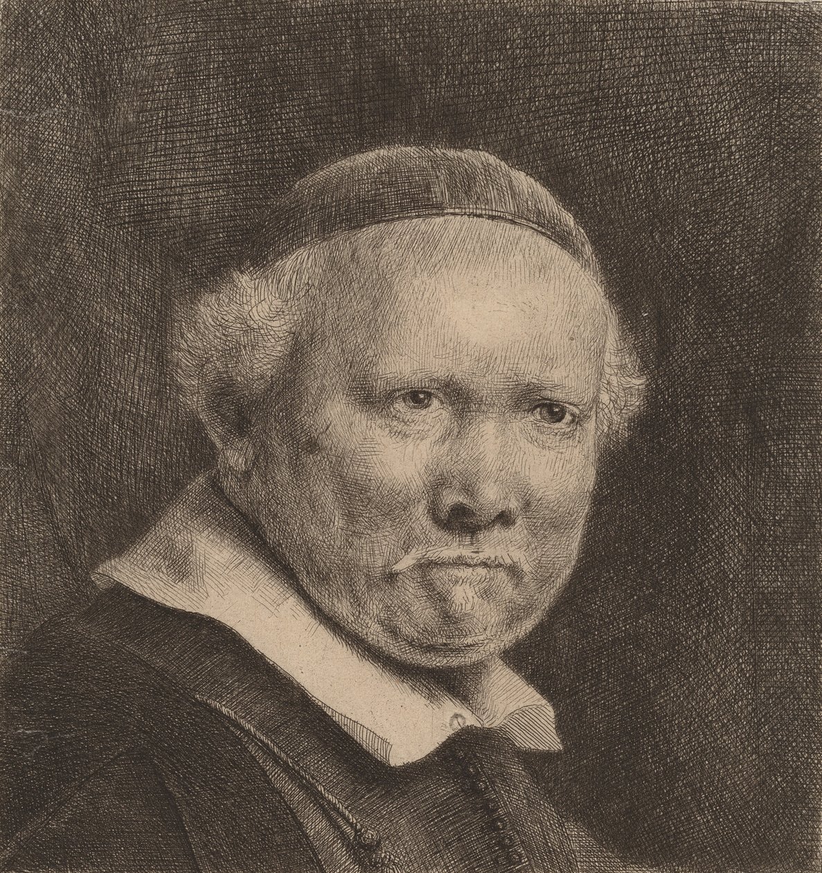 Lieven Willemsz van Coppenol: The Larger Plate, 1658. av Rembrandt van Rijn