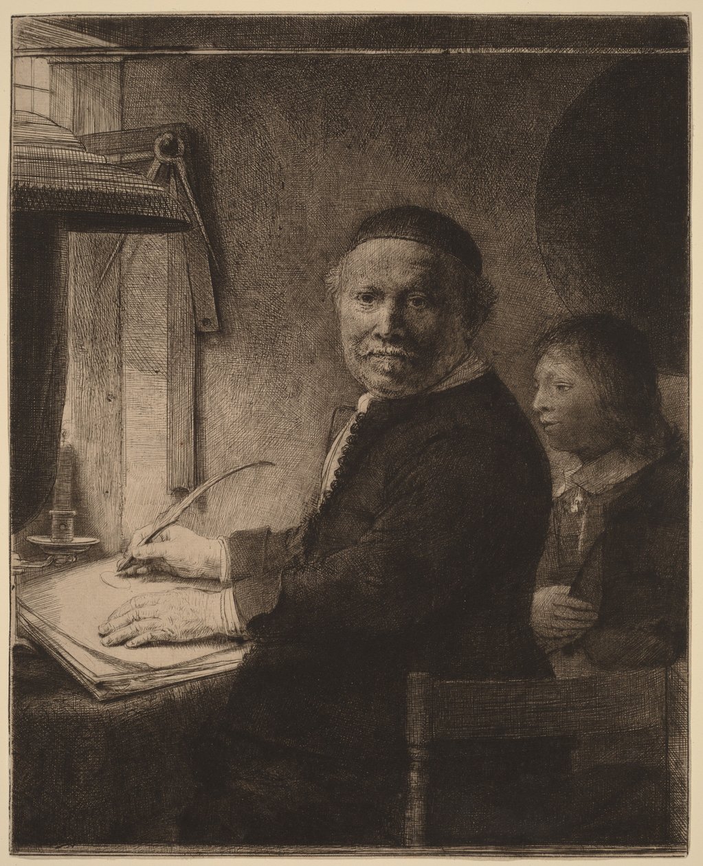Lieven Willemsz van Coppenol: «The Smaller Plate» av Rembrandt van Rijn