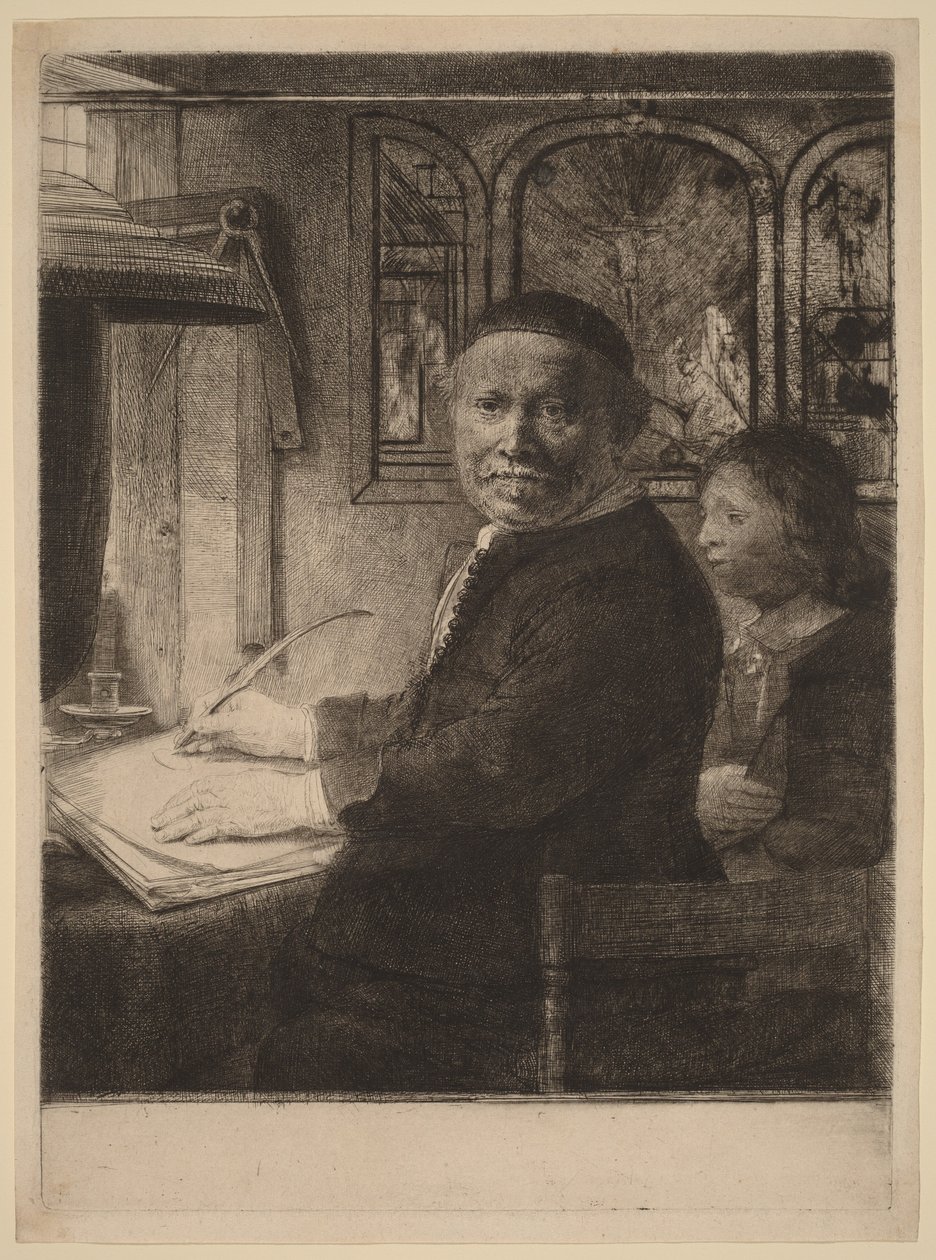 Lieven Willemsz van Coppenol: «The Smaller Plate» av Rembrandt van Rijn