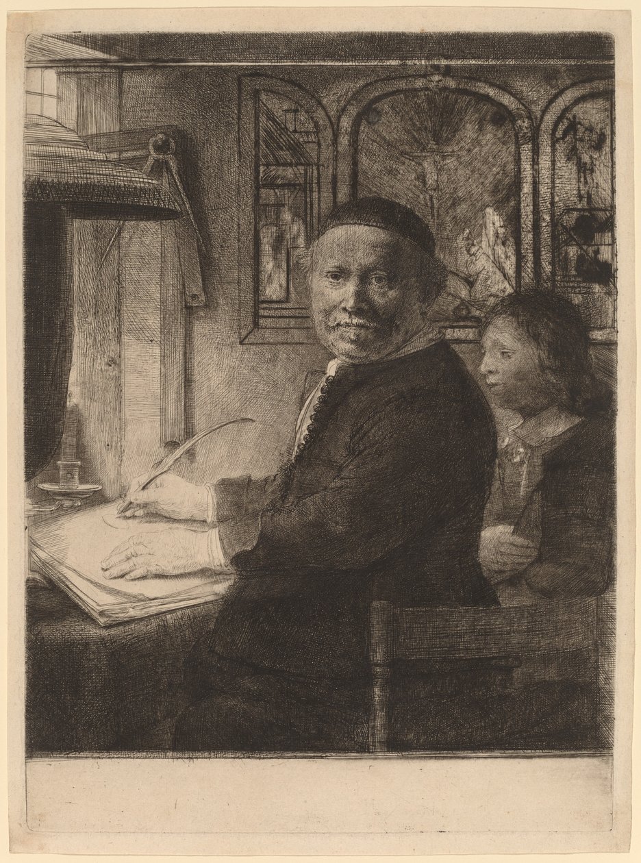 Lieven Willemsz van Coppenol: The Smaller Plate, ca. 1658. av Rembrandt van Rijn