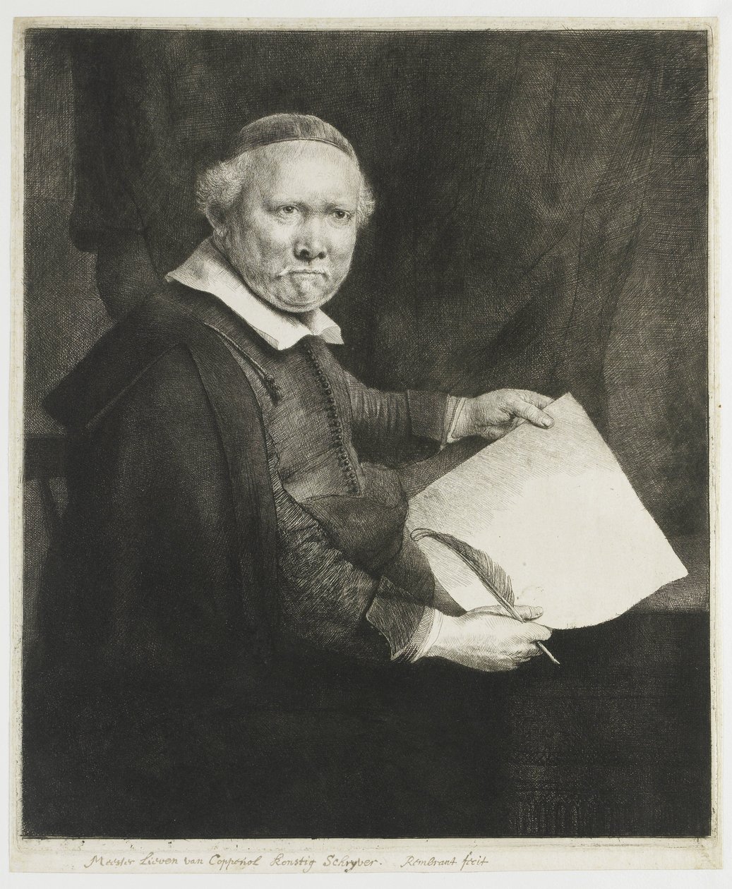 Lieven Willemsz. van Coppenol, skriftmester: den større platen av Rembrandt van Rijn