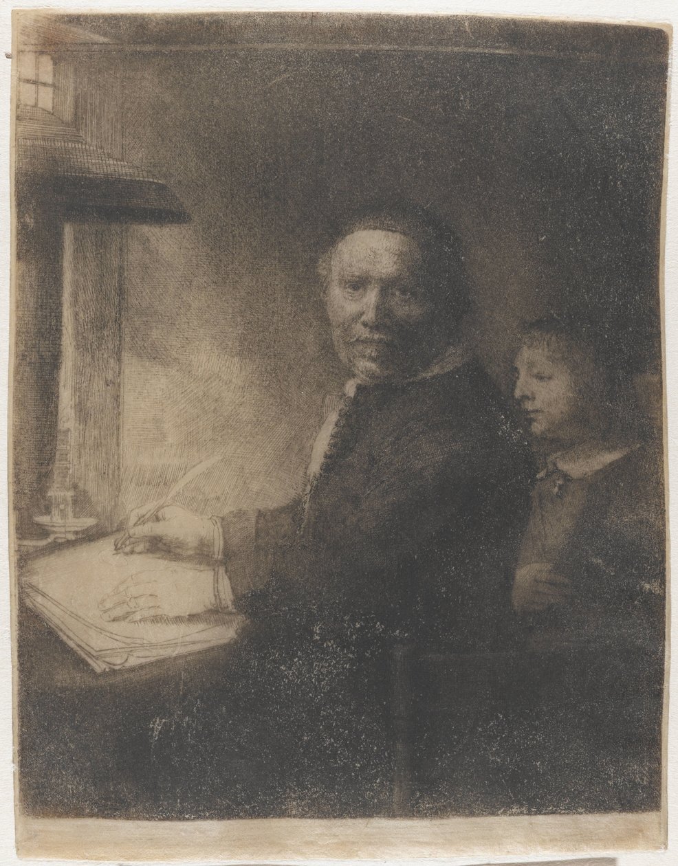 Lieven Willemsz. van Coppenol, skrivemester: den mindre platen av Rembrandt van Rijn