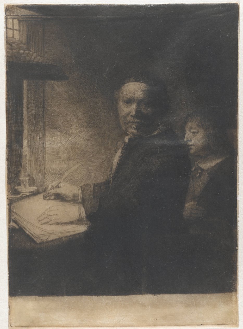 Lieven Willemsz. van Coppenol, skriftmester: den mindre platen av Rembrandt van Rijn
