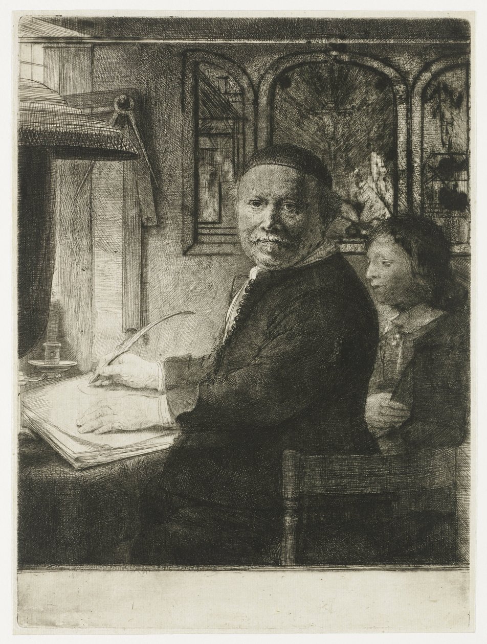 Lieven Willemsz. van Coppenol, skriftmester: den mindre platen av Rembrandt van Rijn