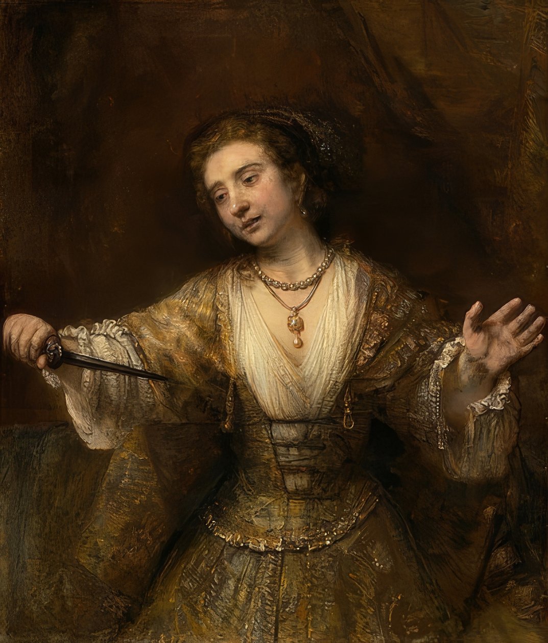 Lucretia. 1664 av Rembrandt van Rijn