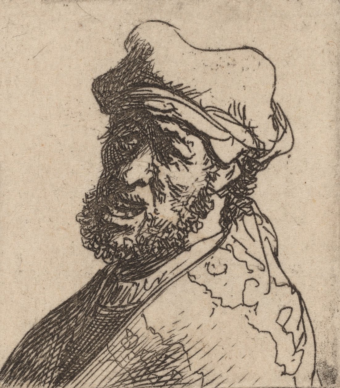 Mann som roper, tre kvarter igjen, ca. 16301631. av Rembrandt van Rijn