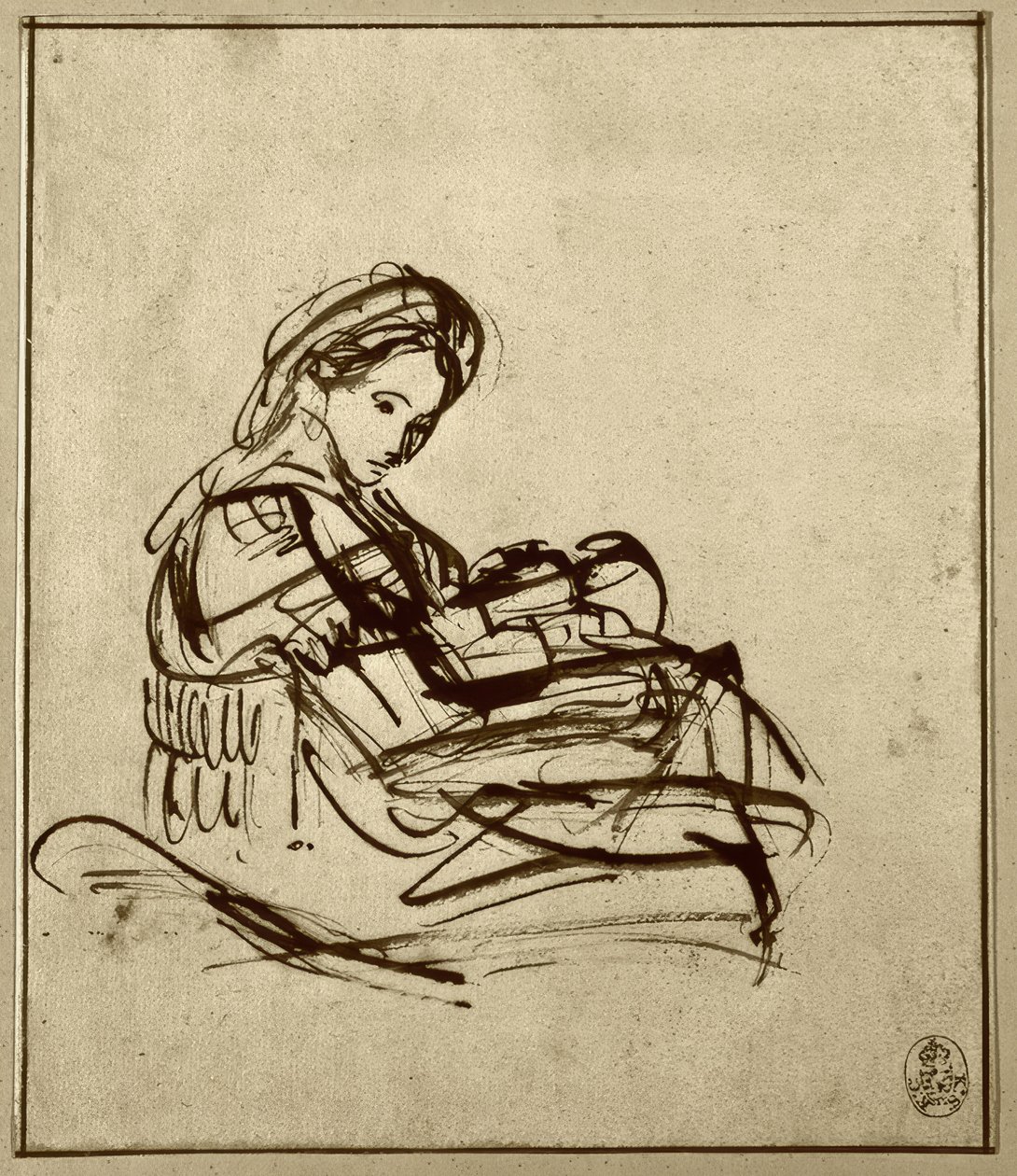 Mary med barnet av Rembrandt van Rijn