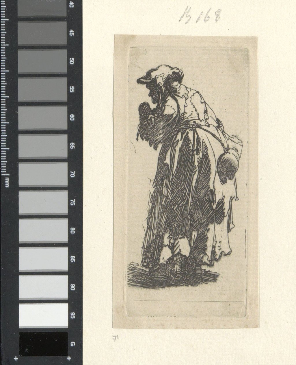 Oude bedelares med kalebas Samling av åttifem originaltrykk (serietittel) av Rembrandt van Rijn