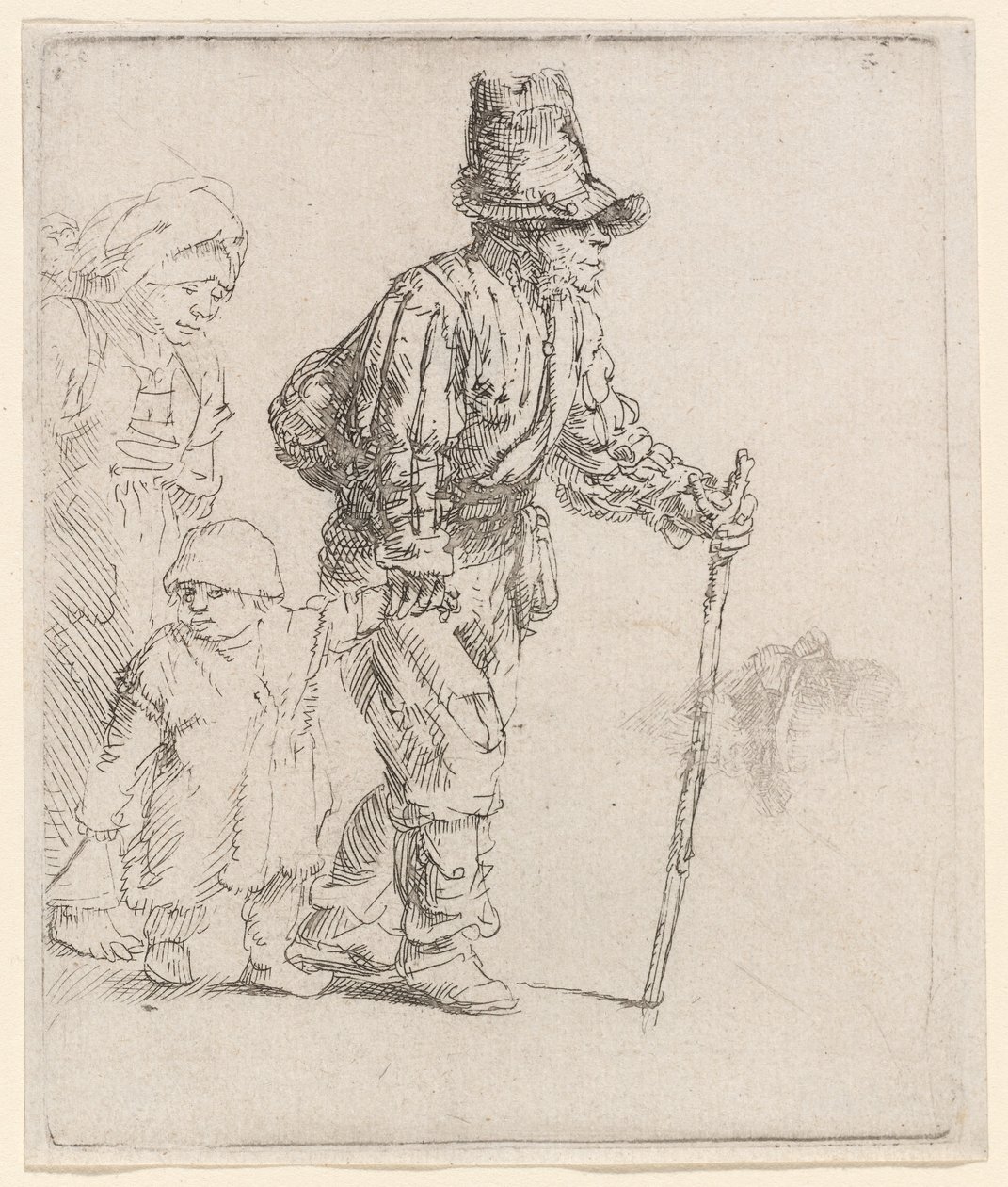 Bondefamilie på trampet av Rembrandt van Rijn