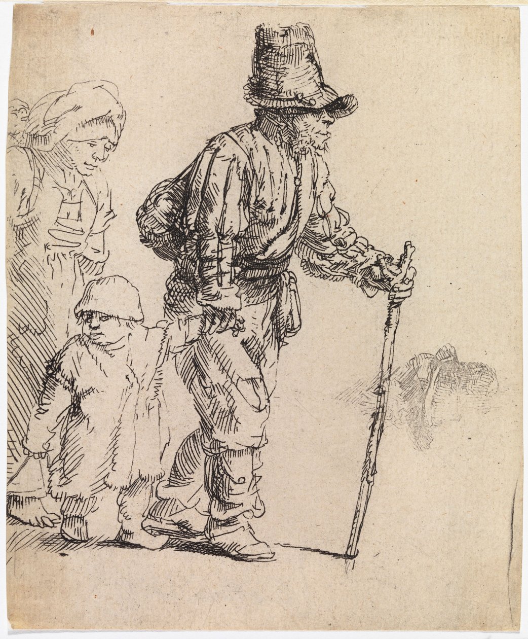En bondefamilie på vandring av Rembrandt van Rijn