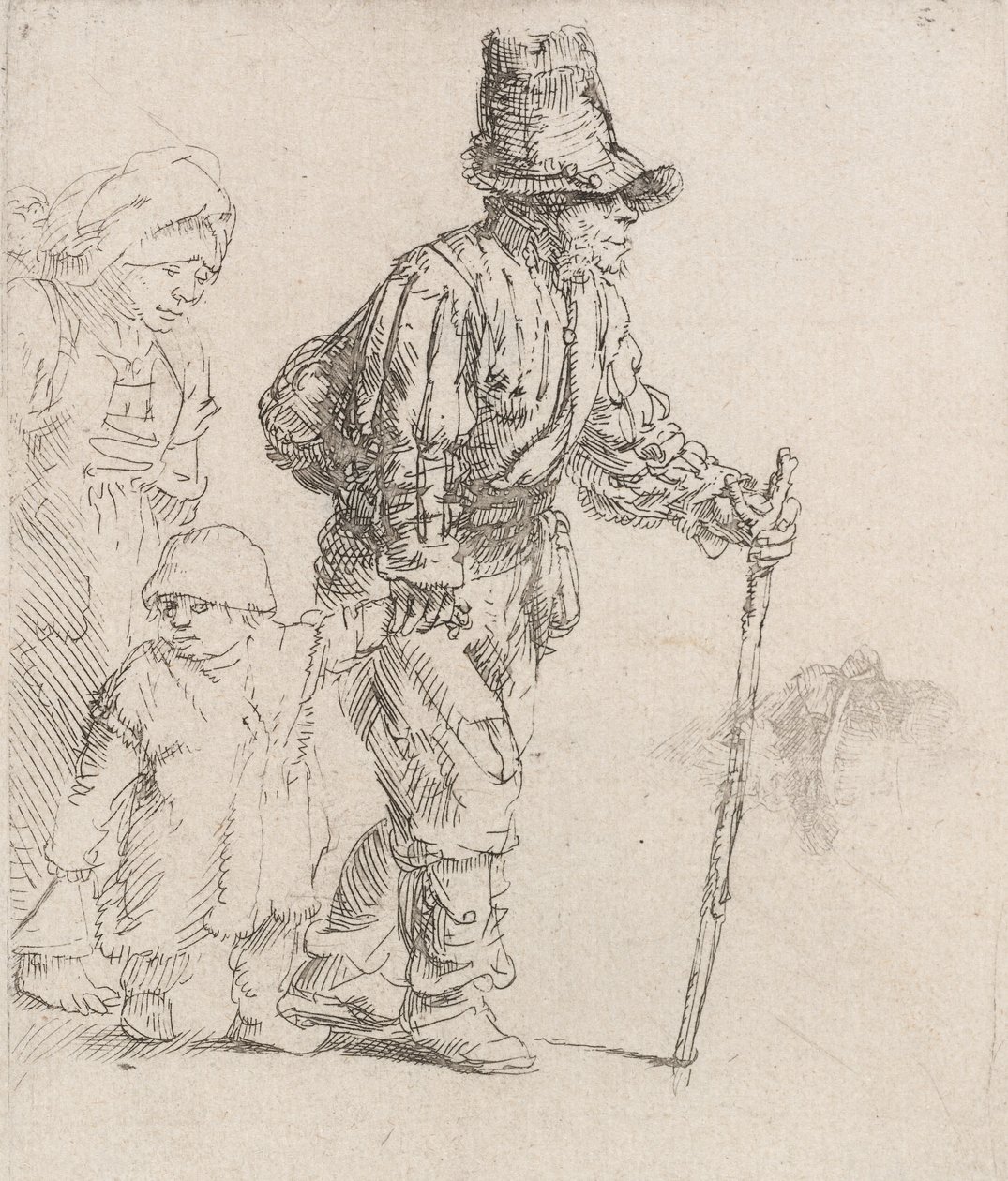 Bondefamilie på trampet, ca. 1652. av Rembrandt van Rijn
