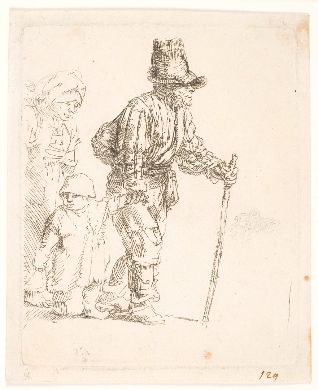 En bondefamilie på vandring av Rembrandt van Rijn