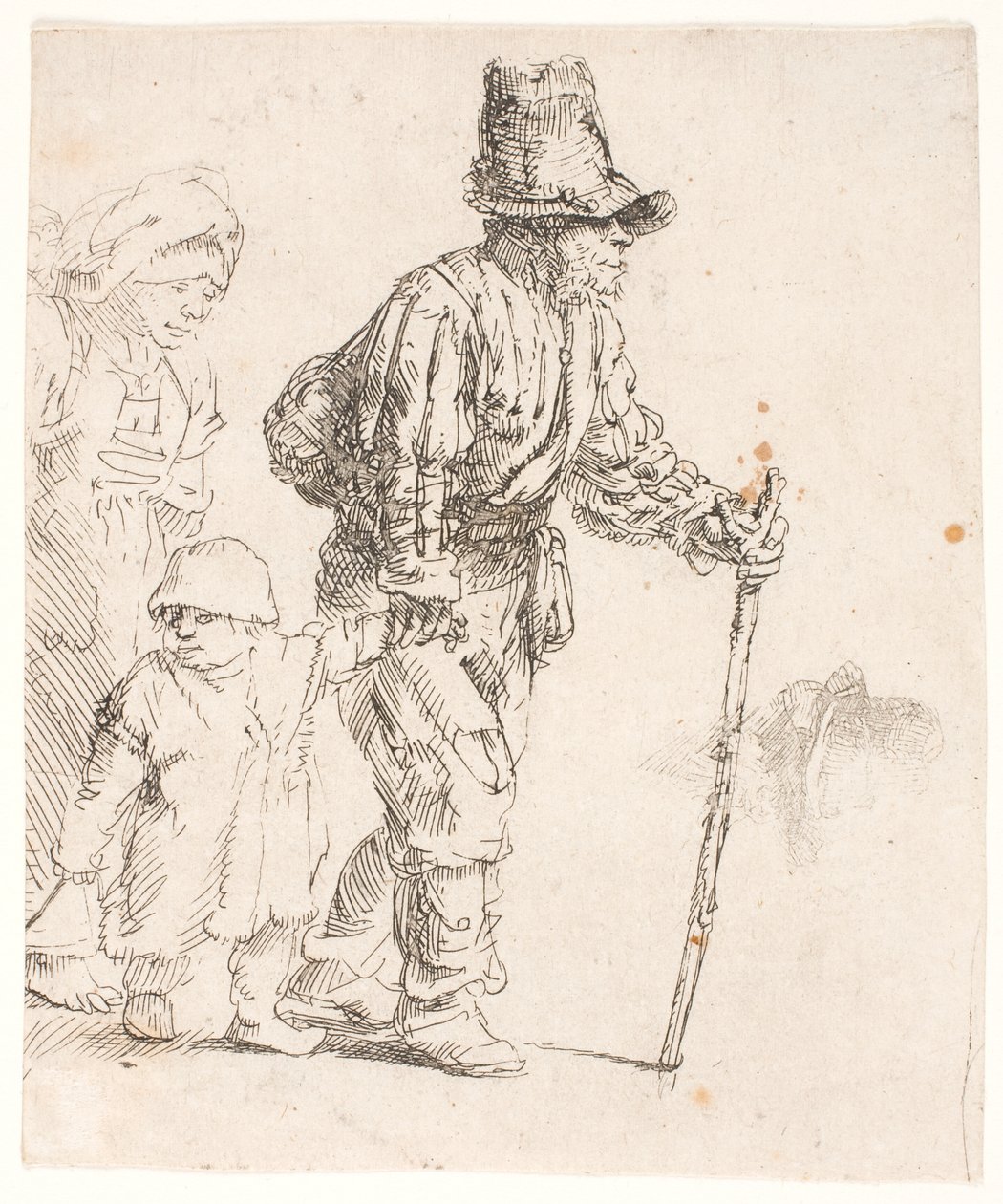 En bondefamilie på vandring av Rembrandt van Rijn