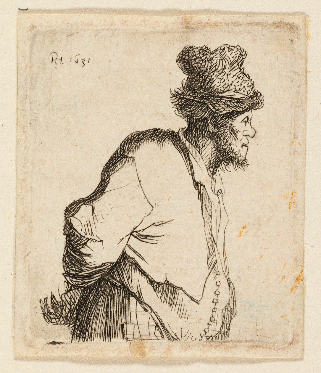 Bonde med hendene bak ryggen av Rembrandt van Rijn