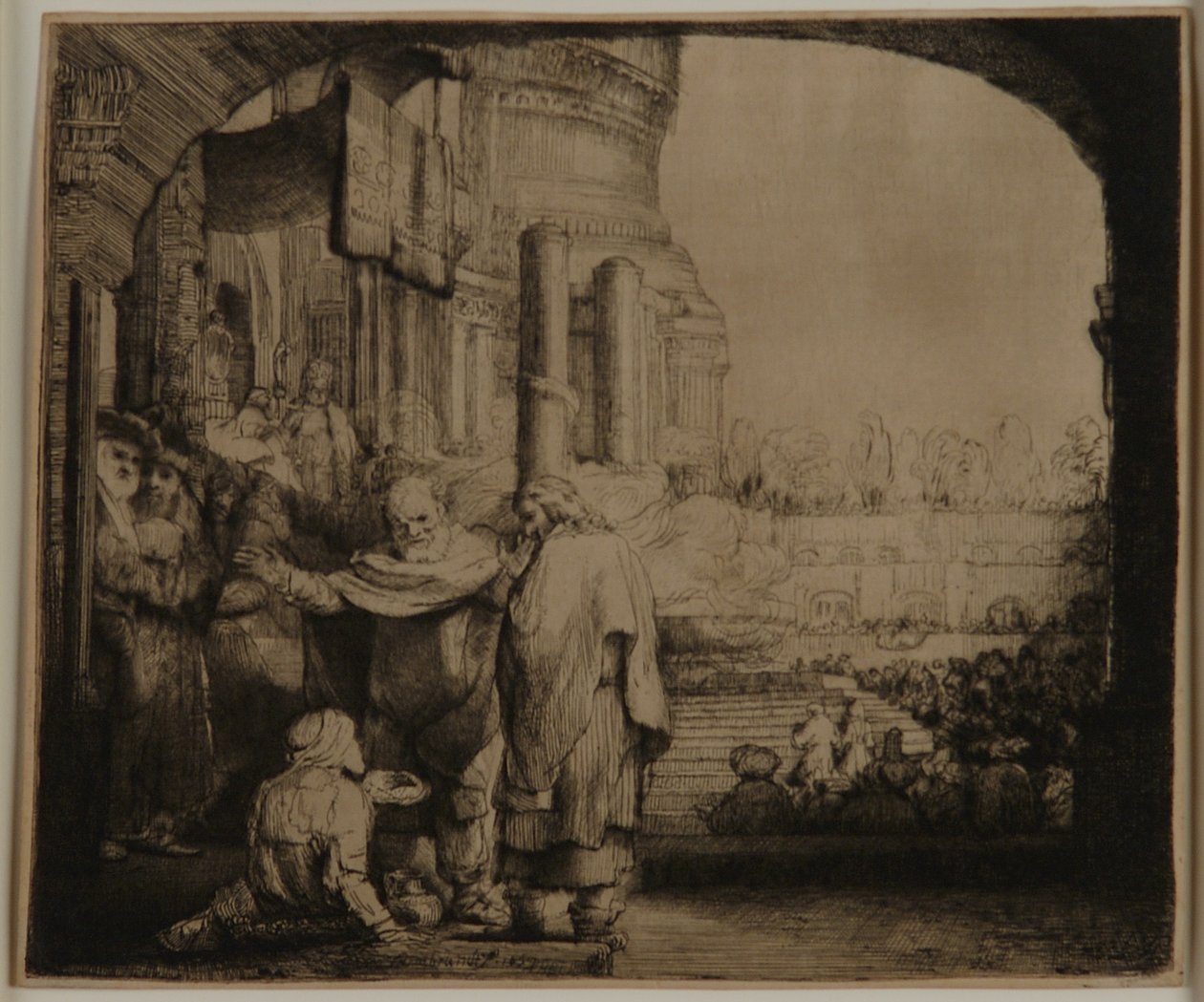 Peter og Johannes ved tempelporten av Rembrandt van Rijn