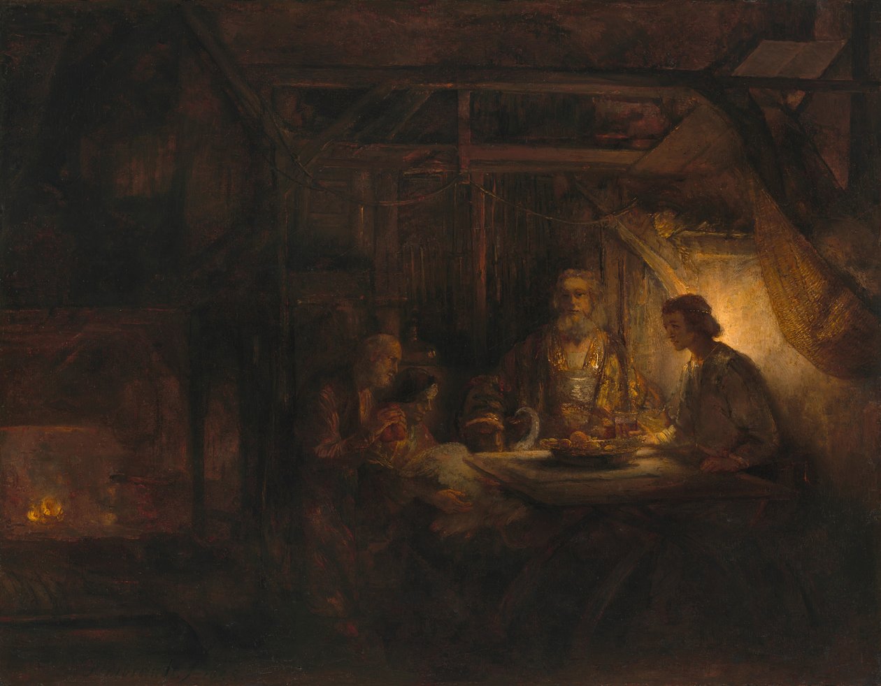 Filemon og Baucis, 1658. av Rembrandt van Rijn