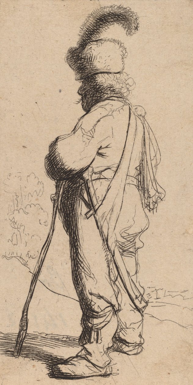 Polander lener seg på en pinne, ca. 1632. av Rembrandt van Rijn