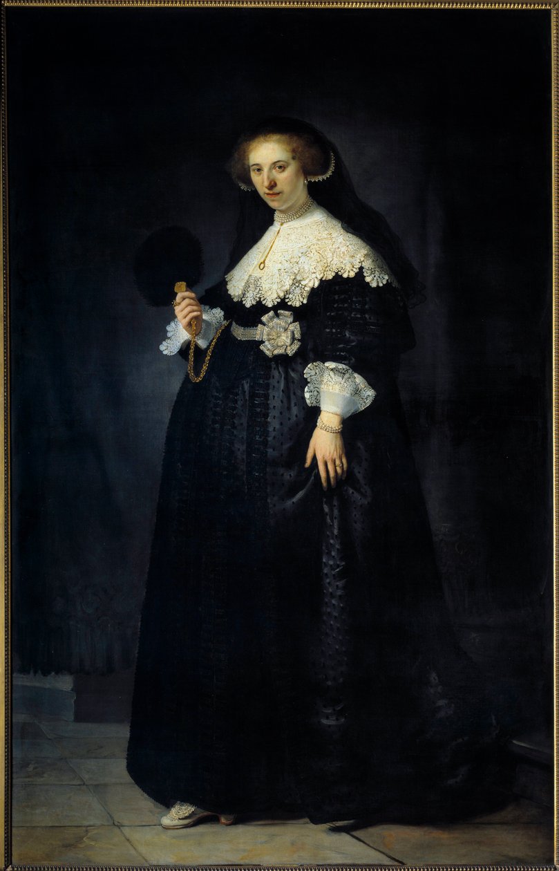 Portrait en pied de Oopjen Coppit, kvinne av Maertens Soolmans Maleri av Harmensz van Rijn dit Rembrandt (1606-1669) av Rembrandt van Rijn