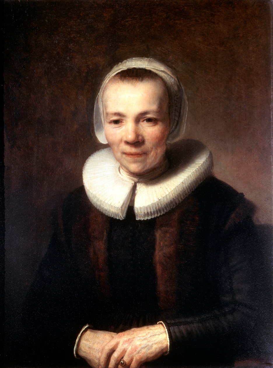 Portrett av Baartje Martens-Doomer, c1640 av Rembrandt van Rijn