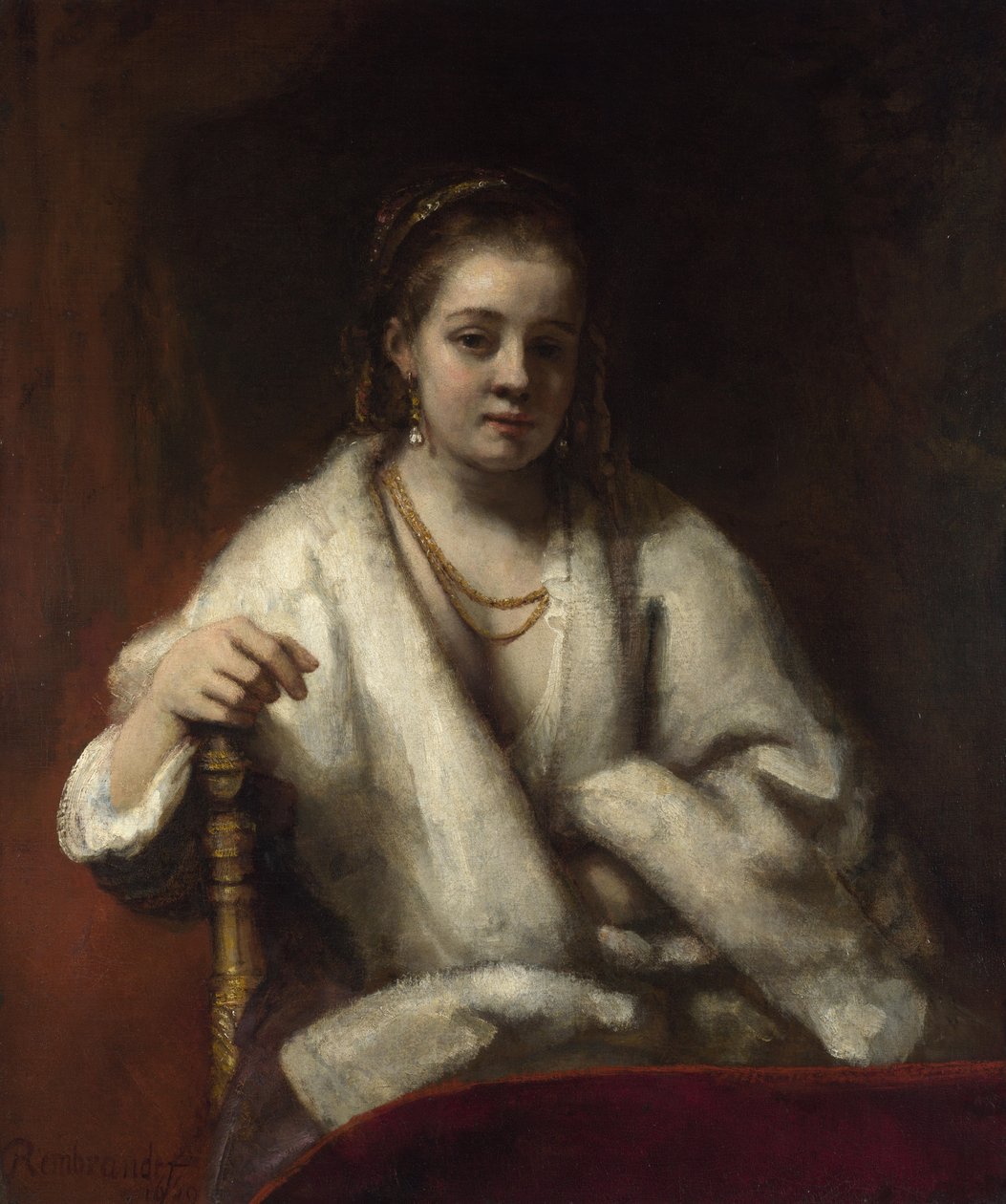 Portrett av Hendrickje Stoffels, ca. 1655-1656 av Rembrandt van Rijn
