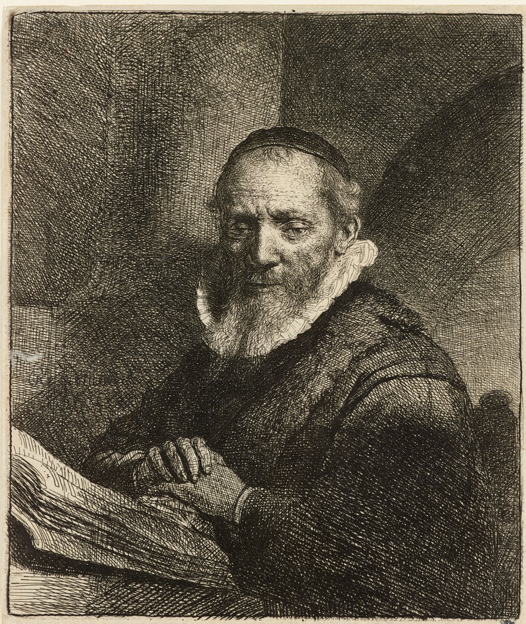 Portrett av Jan Cornelis Sylvius, predikant, 1633. av Rembrandt van Rijn