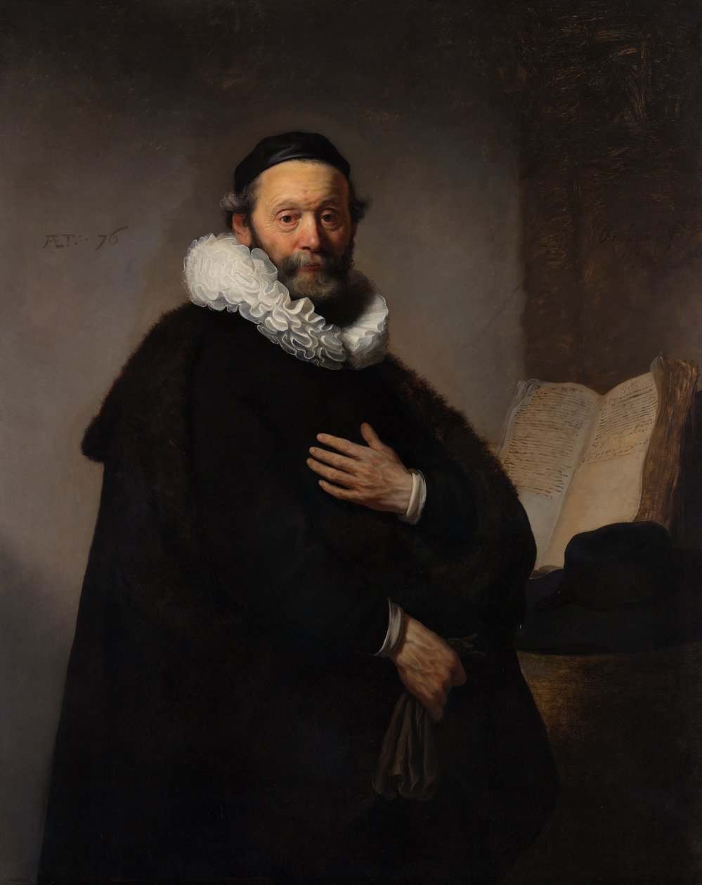 Portrett av remonstrantens minister Johannes Wtenbogaert, 1633 av Rembrandt van Rijn