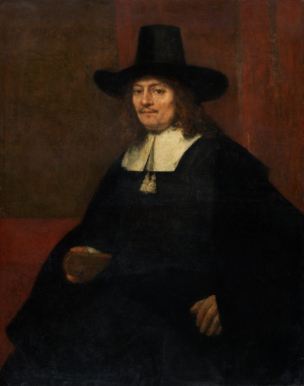 Portrett av en mann i en høy hatt, ca. 1663. av Rembrandt van Rijn