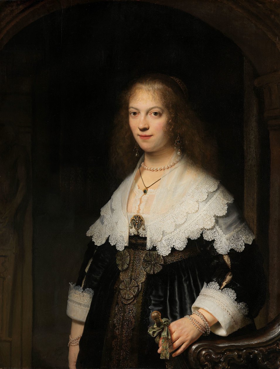 Portrett av en kvinne, muligens Maria Trip Portrett av en kvinne, muligens Maria Trip av Rembrandt van Rijn