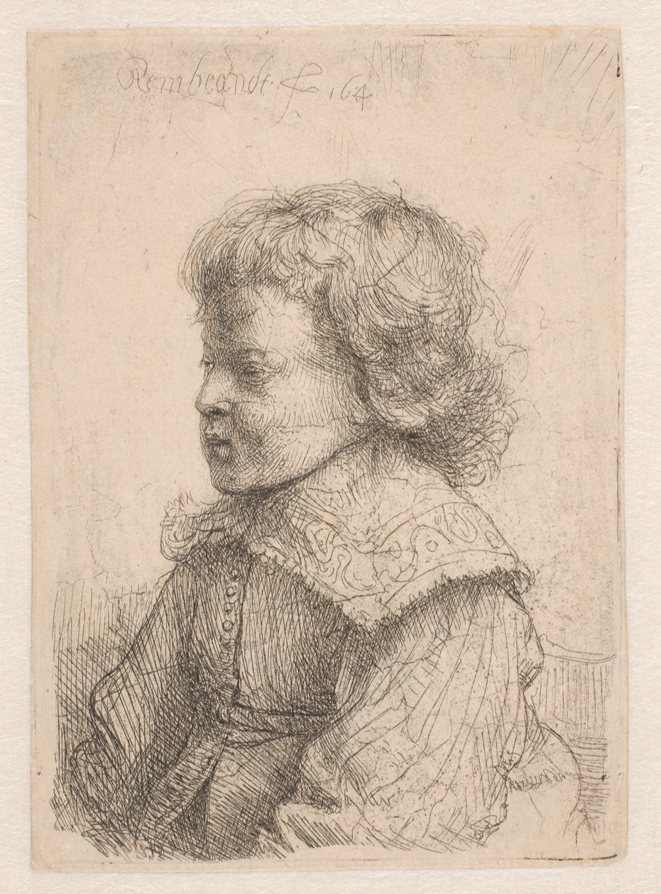 Portrett av en gutt, sett i profil av Rembrandt van Rijn