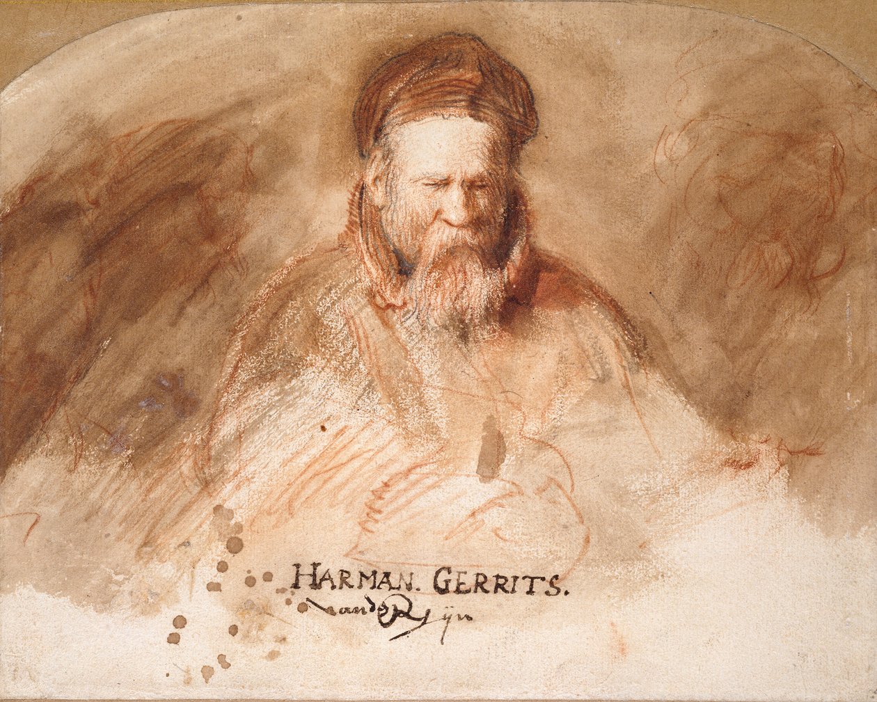 Portrett av en gammel mann Rembrandts far, 1625-1630. av Rembrandt van Rijn