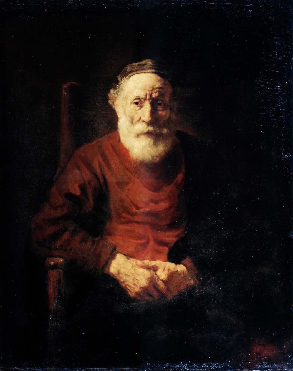 Portrett av en gammel mann i rødt, 1652-1654. av Rembrandt van Rijn